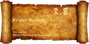 Krohn Bulcsú névjegykártya